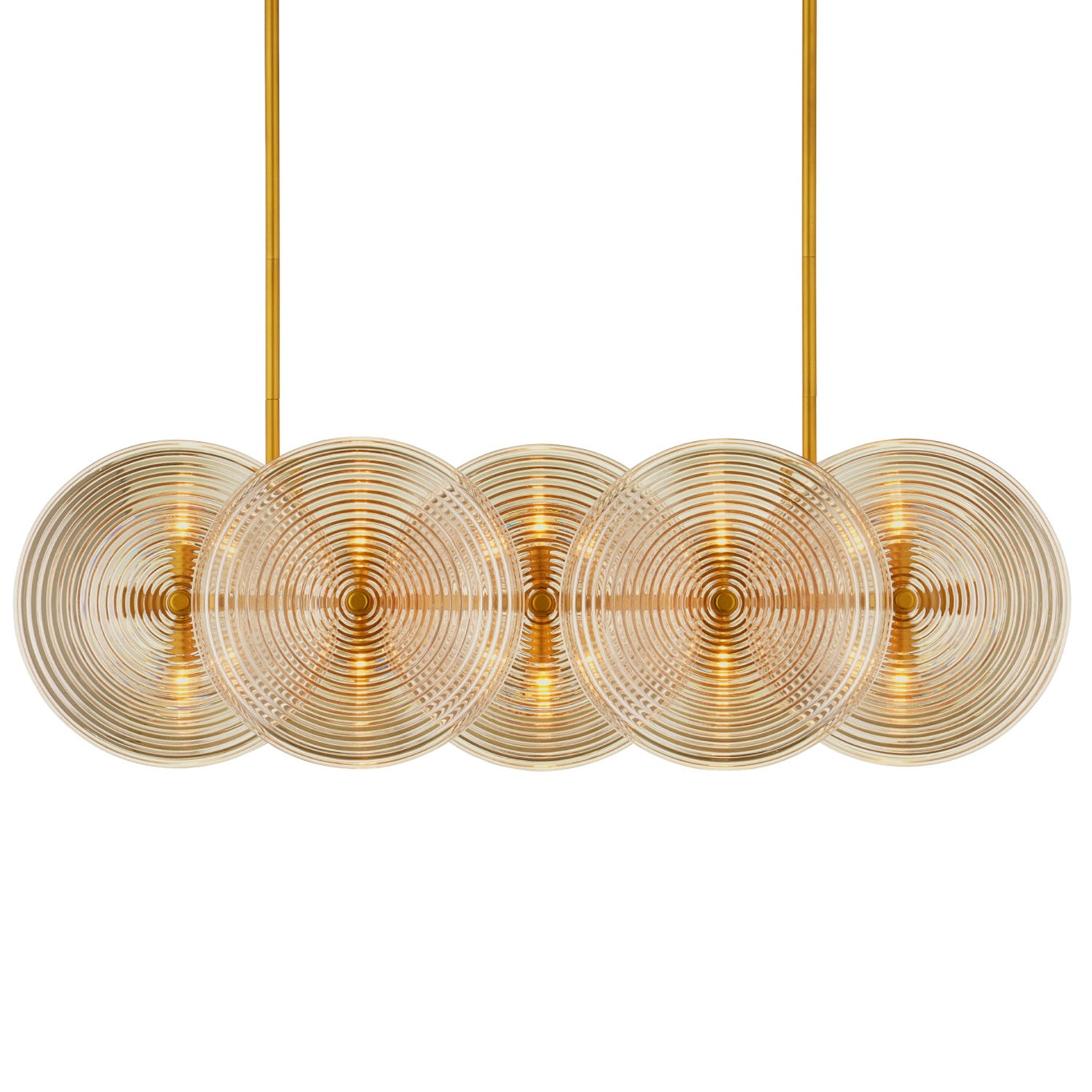 Currey & Co Whirlwind Gold Rectangular Chandelier