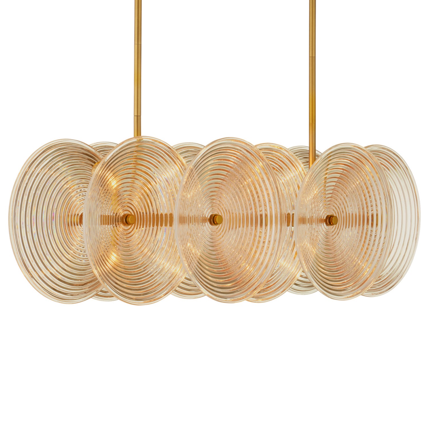 Currey & Co Whirlwind Gold Rectangular Chandelier