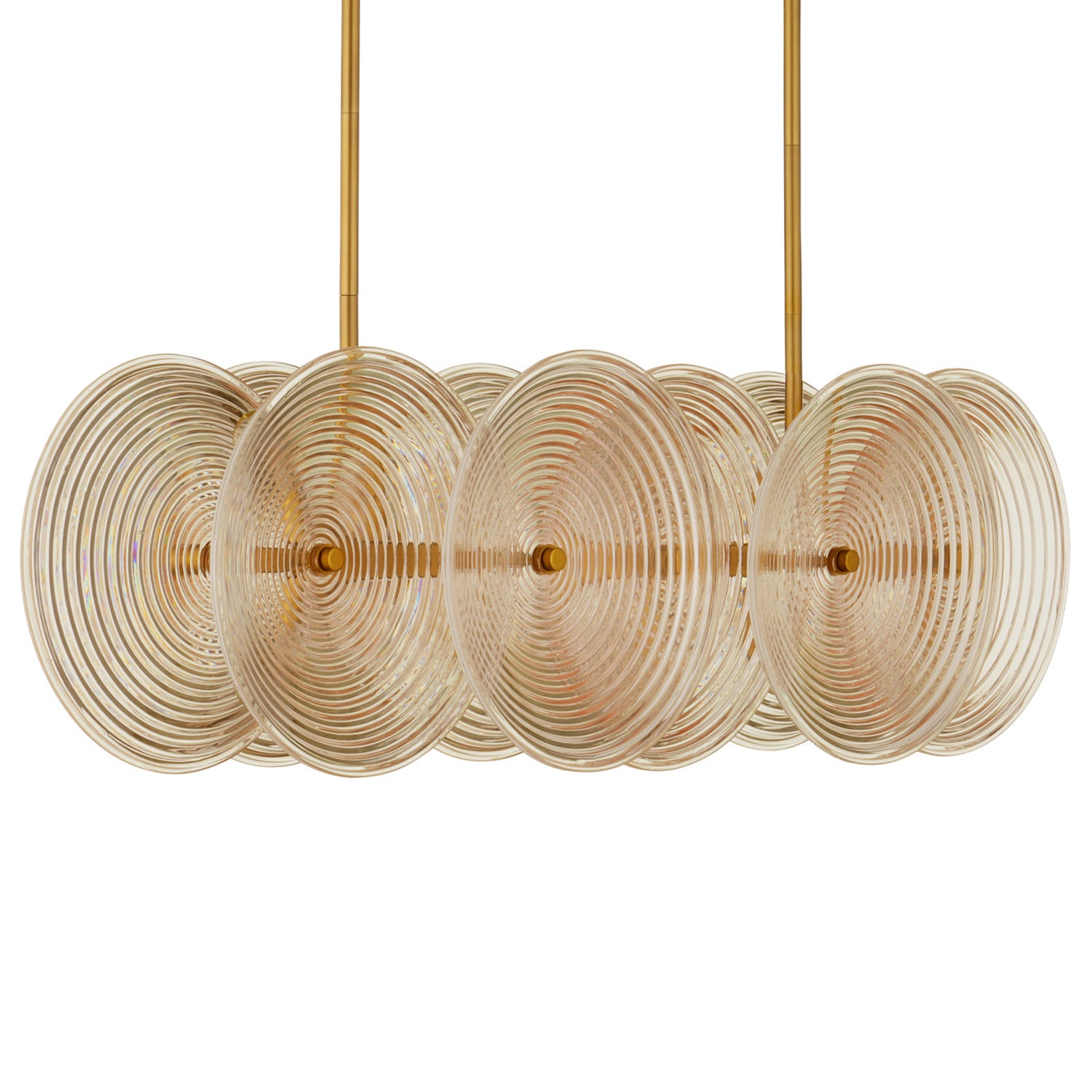 Currey & Co Whirlwind Gold Rectangular Chandelier