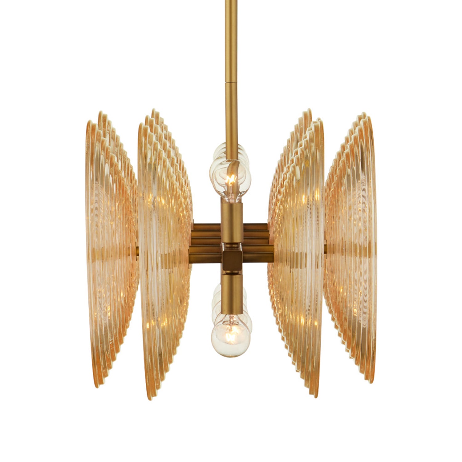 Currey & Co Whirlwind Gold Rectangular Chandelier