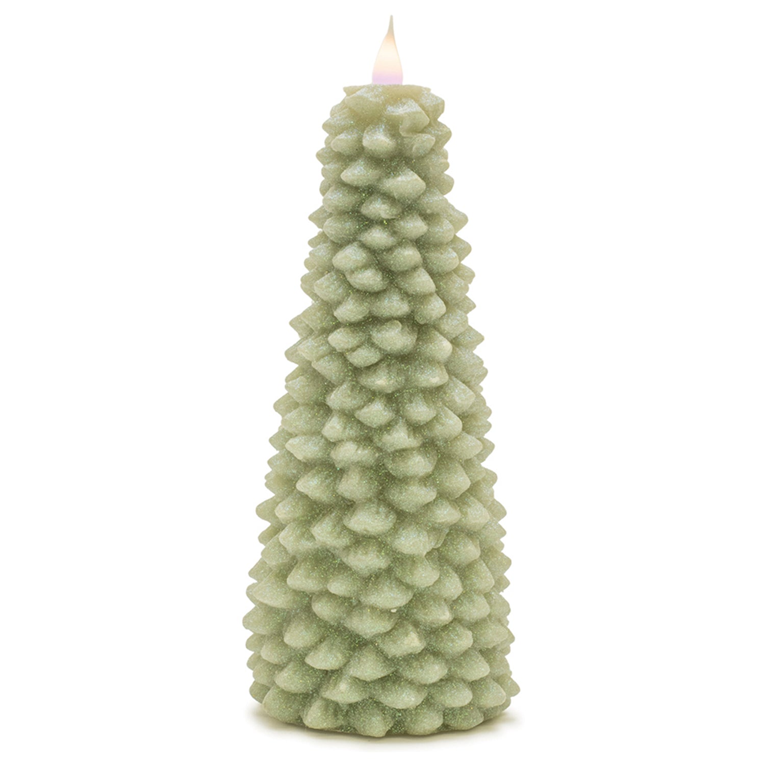 Glittered Pine Tree Candle