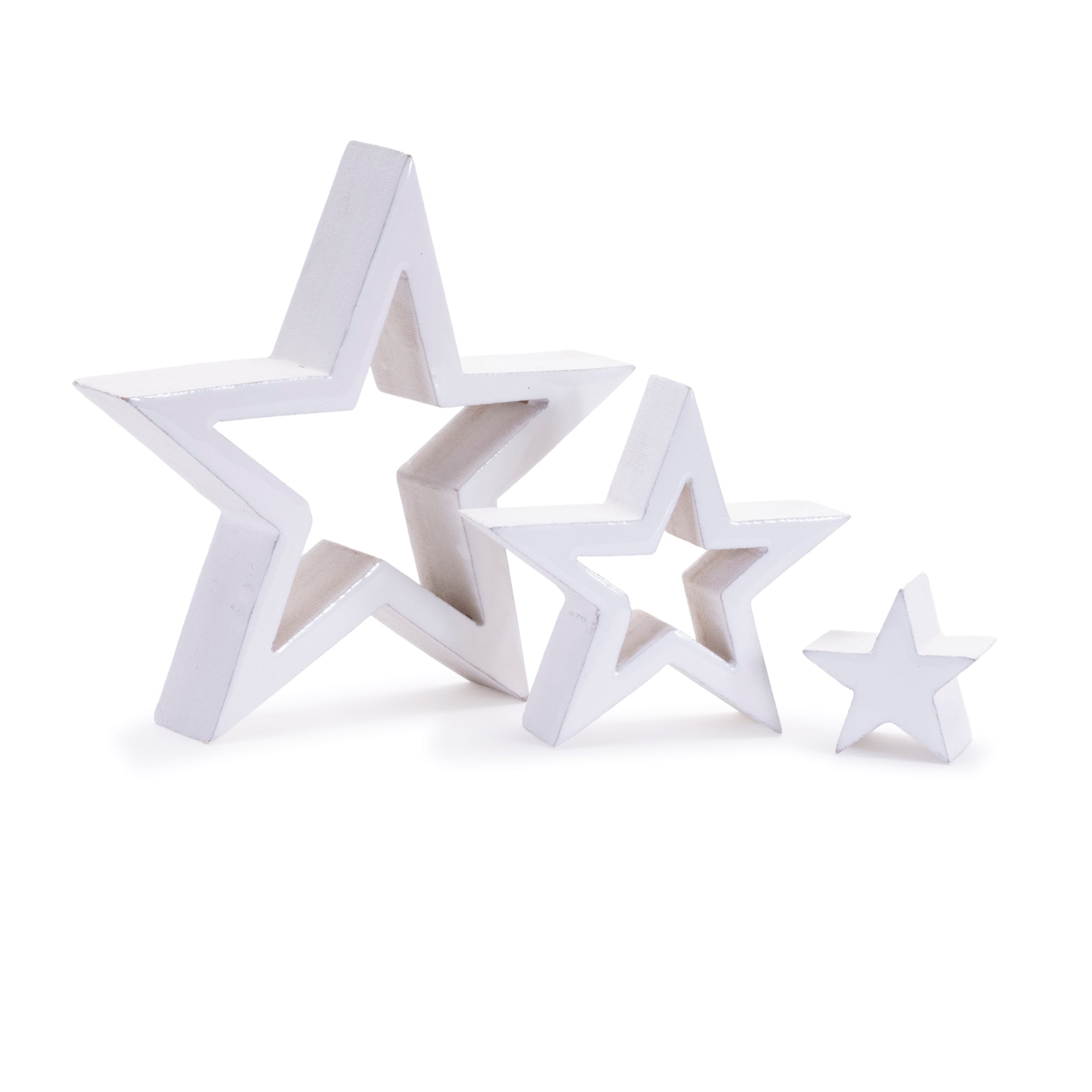 Wood Triple Star Puzzle Set of 2