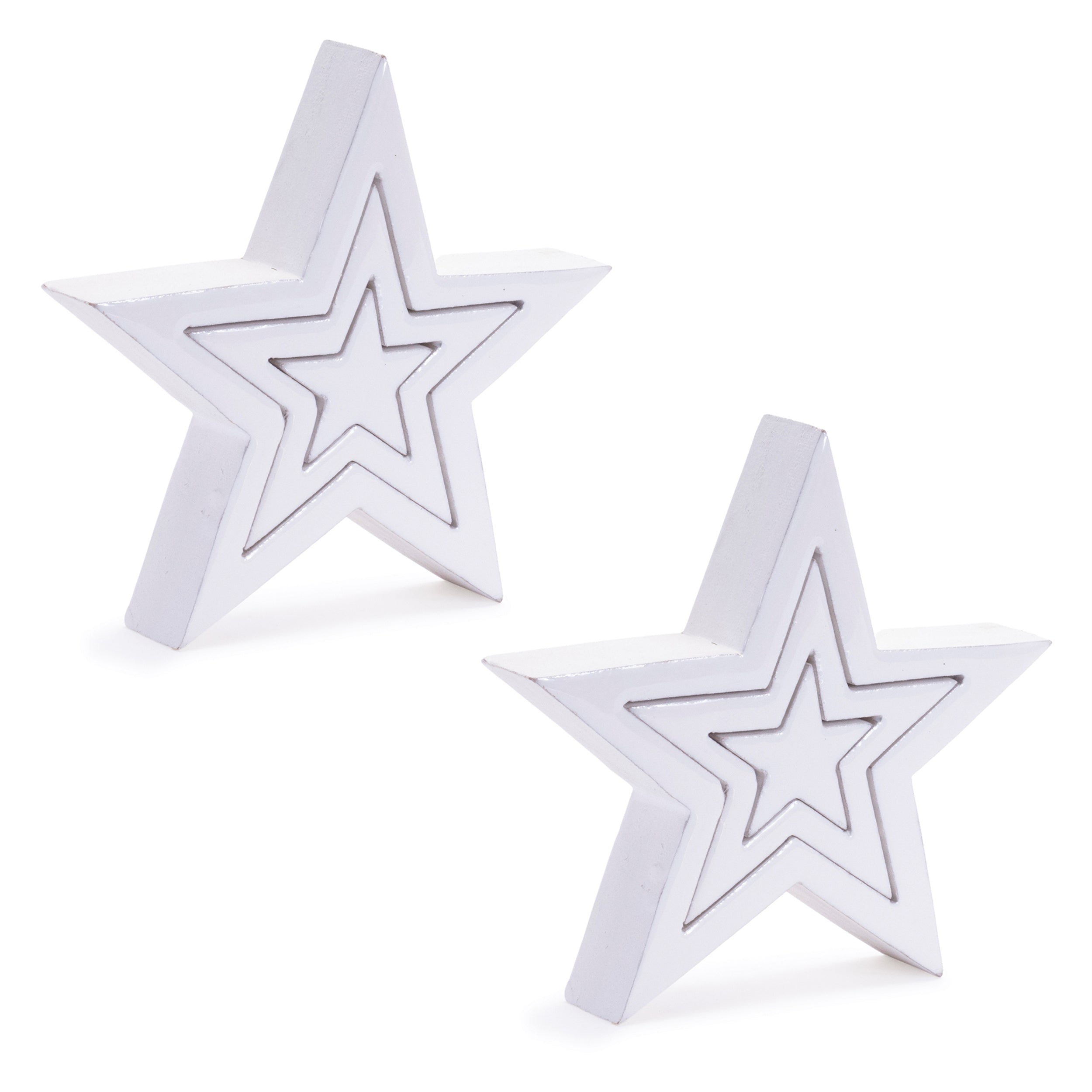 Wood Triple Star Puzzle Set of 2