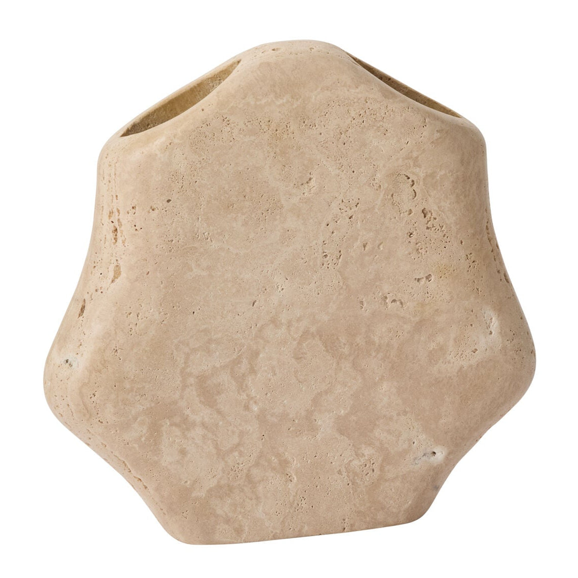 Klimt Stone Vase further view, brown travertine marble vase