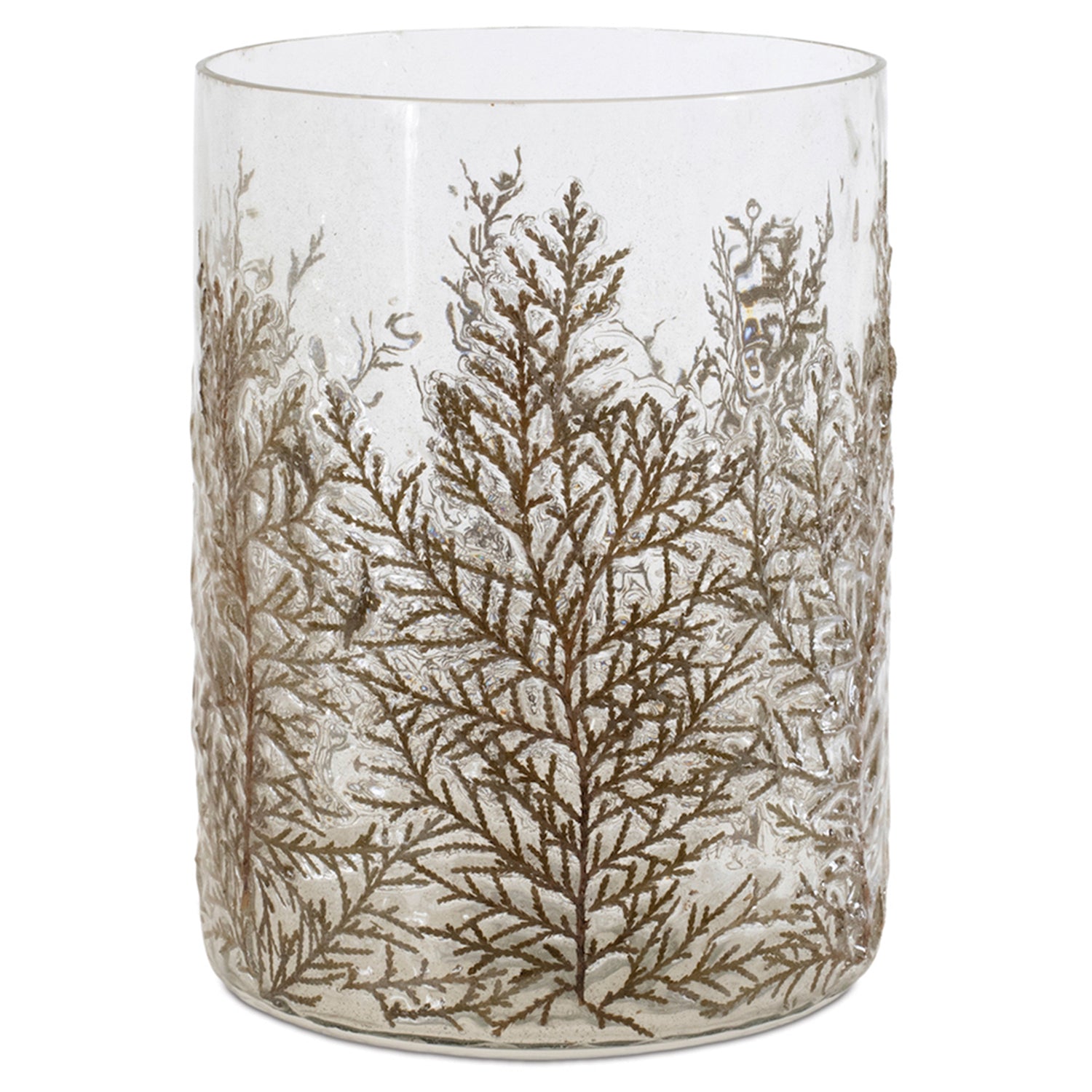 Dried Leaf Glass Candle Holder