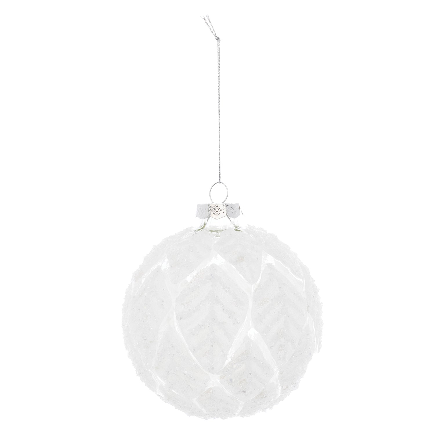 Frosted Leaf Glass Ball Ornament Set of 12