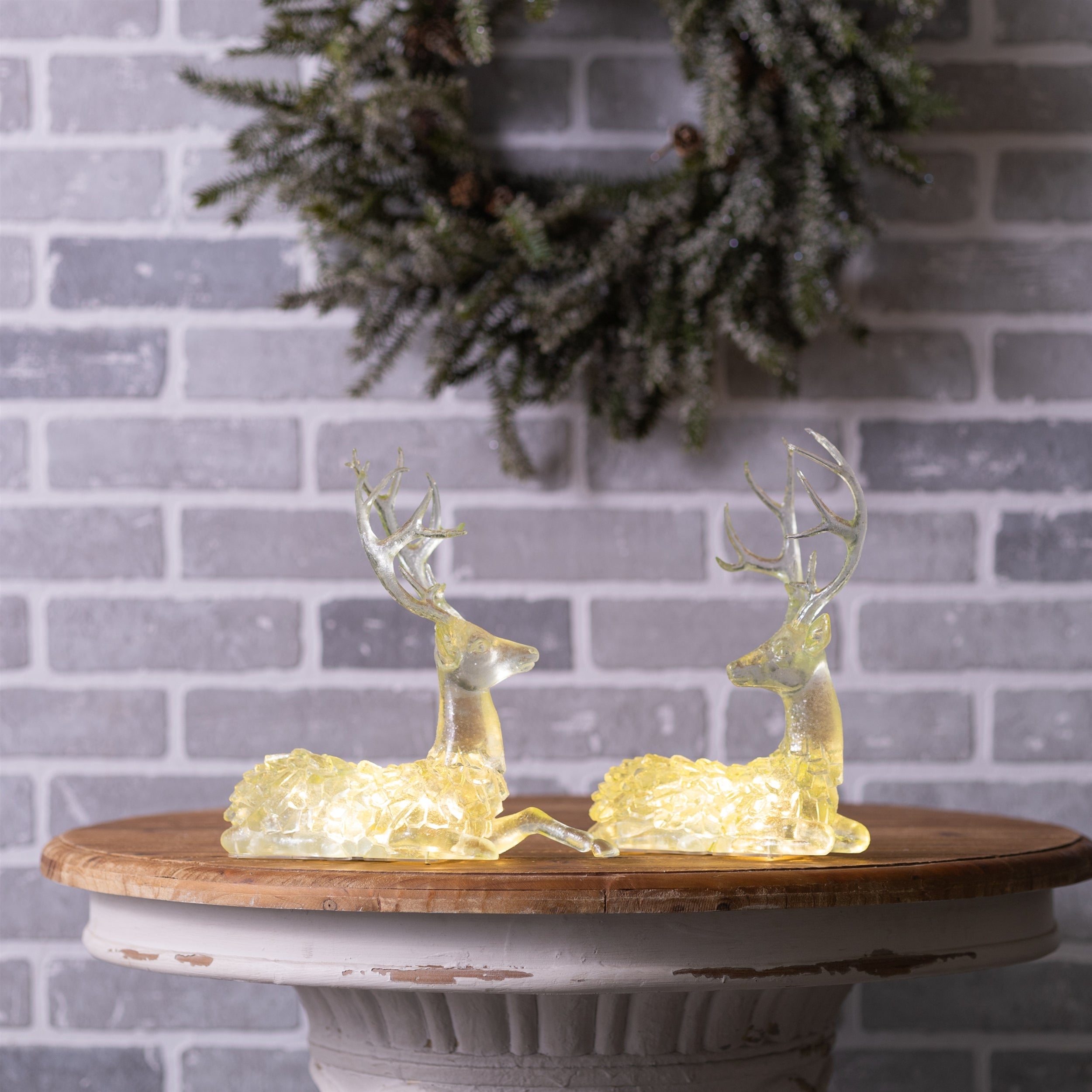 LED Lighted Deer Sculpture Set of 2
