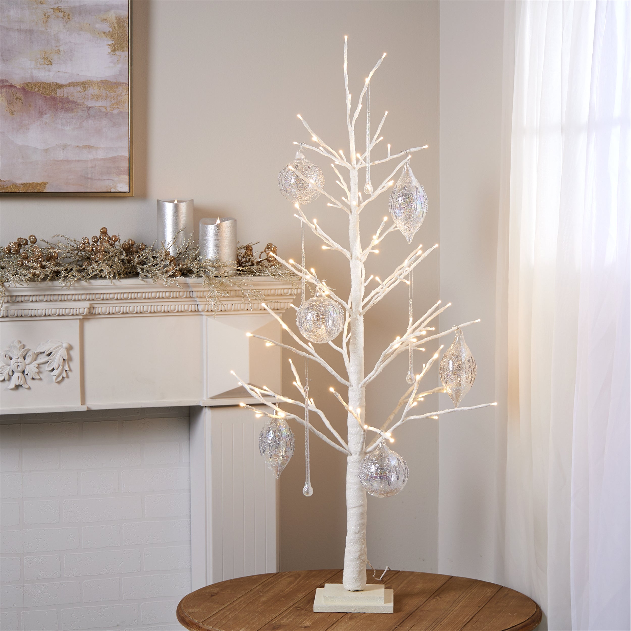 LED Glittered Twig Tree