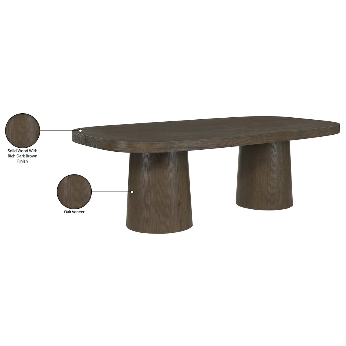 Woodhaven 95.5in Brown Solid Wood And Oak Veneer Dining Table