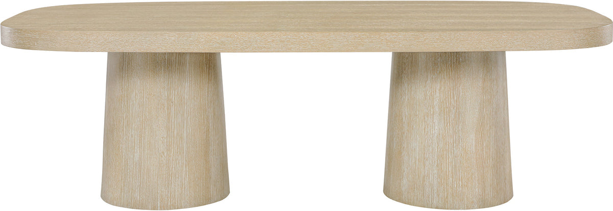 Woodhaven 95.5in Natural Solid Wood And Oak Veneer Dining Table