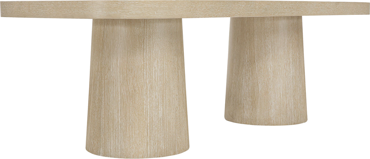 Woodhaven 95.5in Natural Solid Wood And Oak Veneer Dining Table
