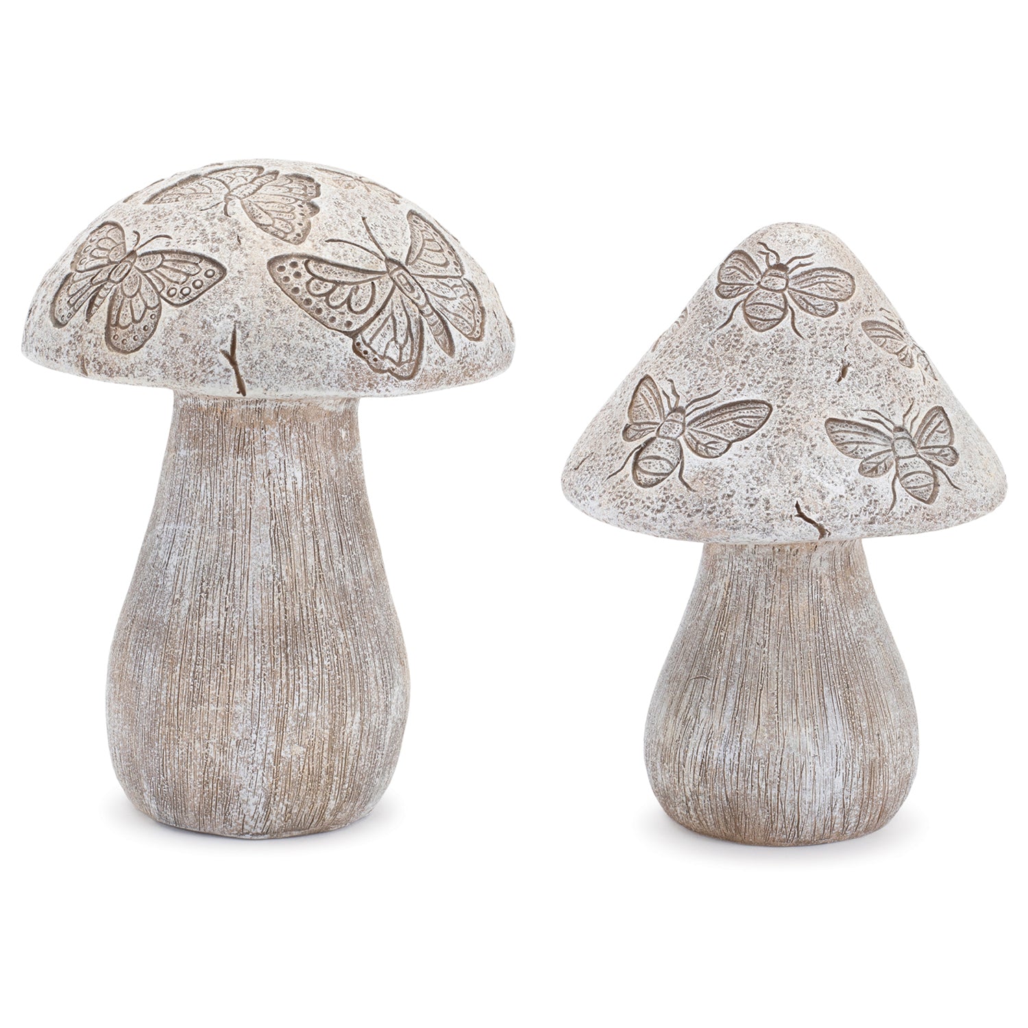 Bumble Bee and Butterfly Print Mushroom Set of 2
