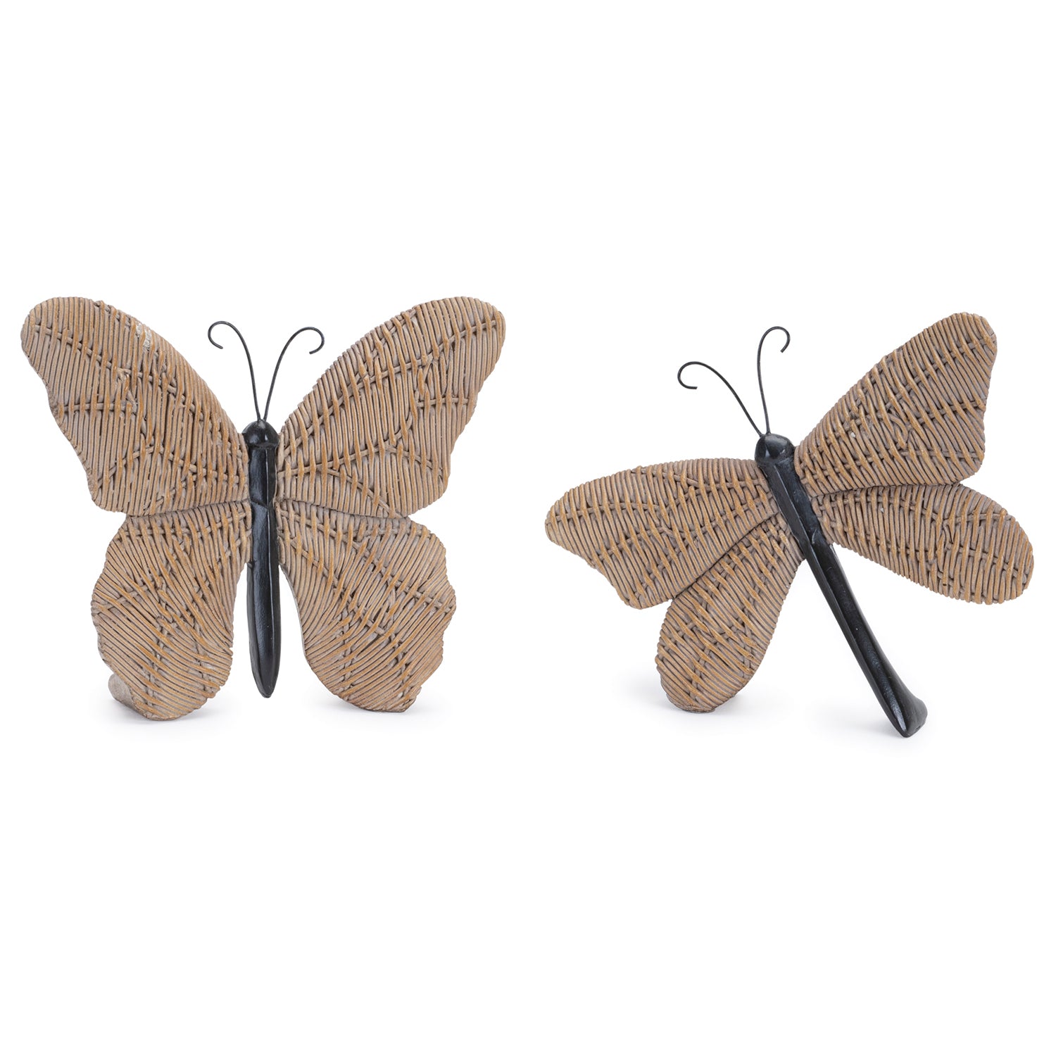 Wicker Butterfly and Dragonfly Shelf Sitter Set of 4