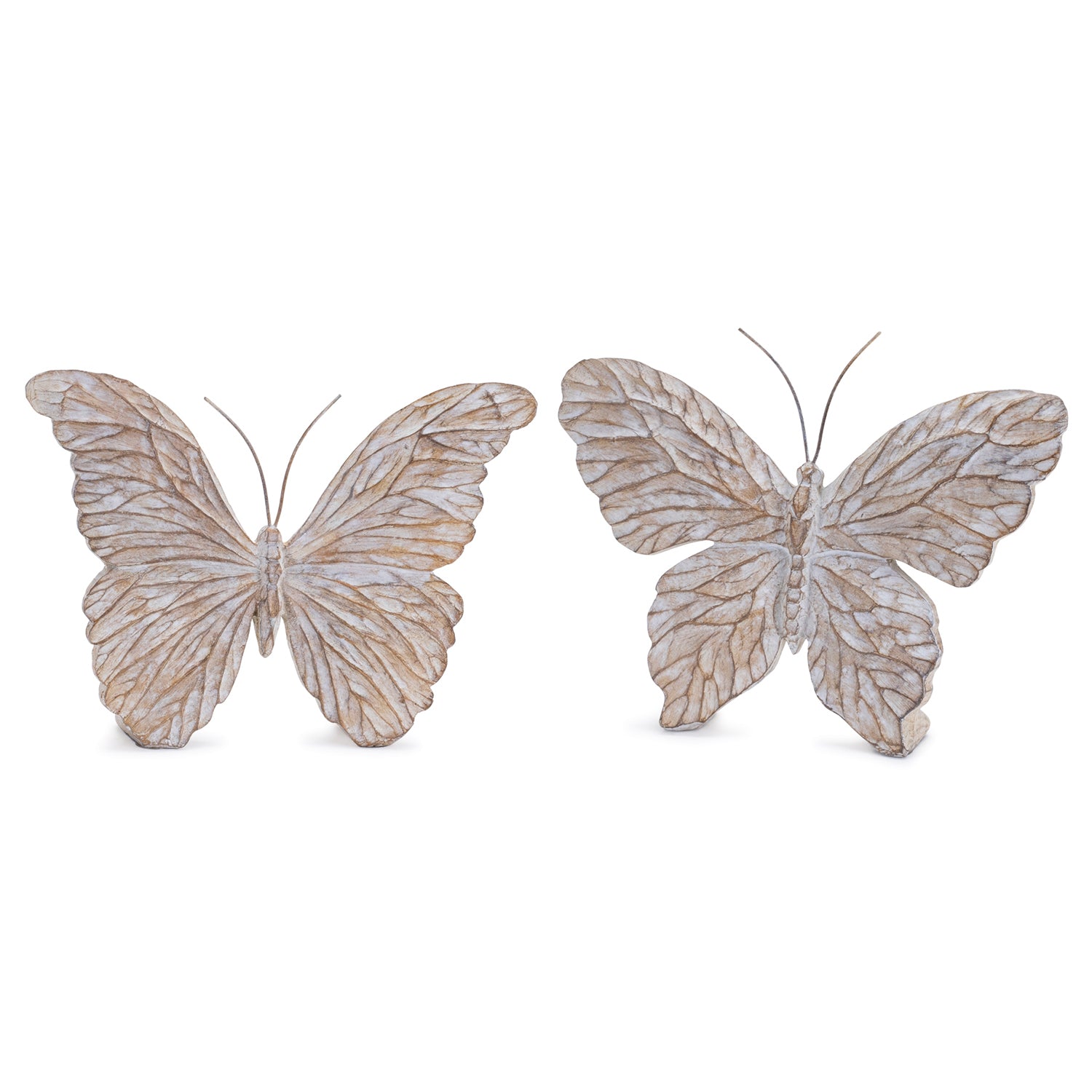 Carved Butterfly Shelf Sitter Set of 4