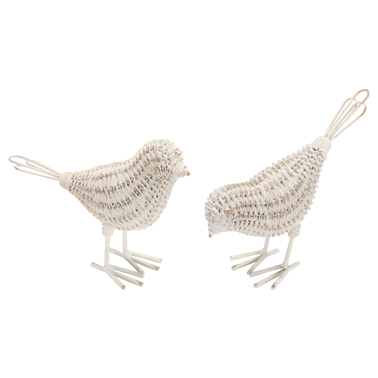 Wicker Bird Figurine Set of 4
