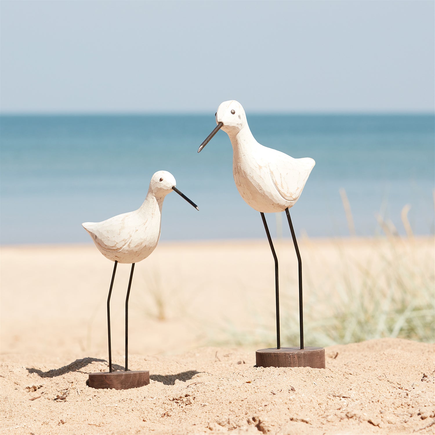 Carved Wood Sea Bird Set of 2