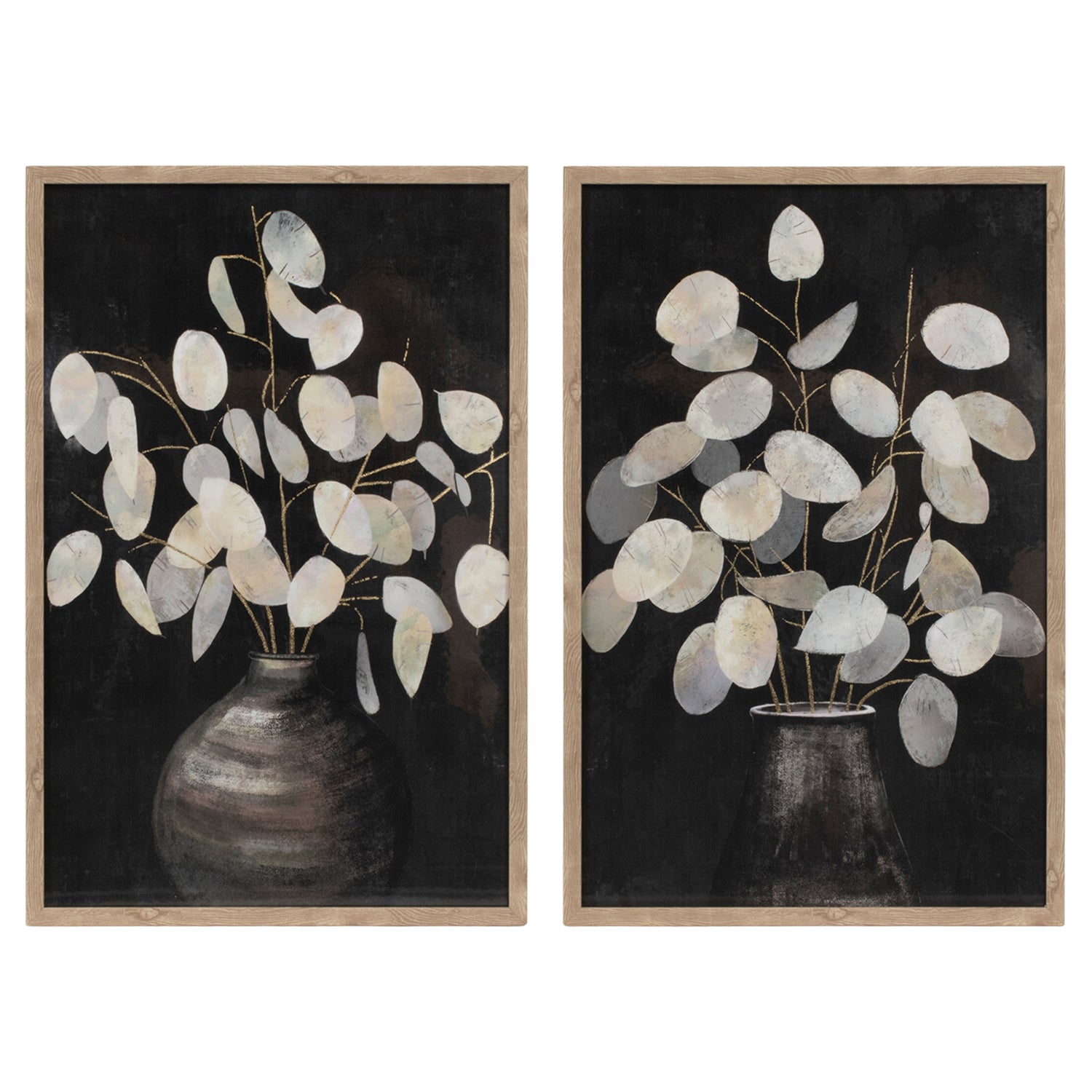 Beige Eucalyptus Print Set of 2