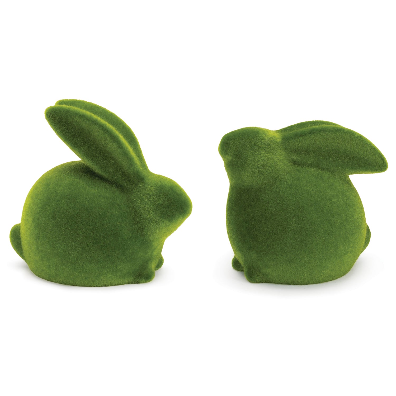 Mossy Terra Cotta Rabbit Figurine Set of 2