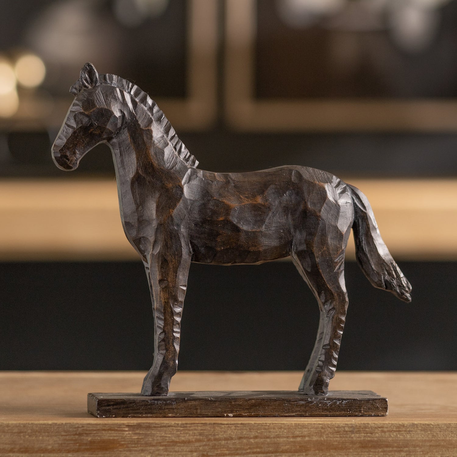 Standing Horse with Base Set of 2