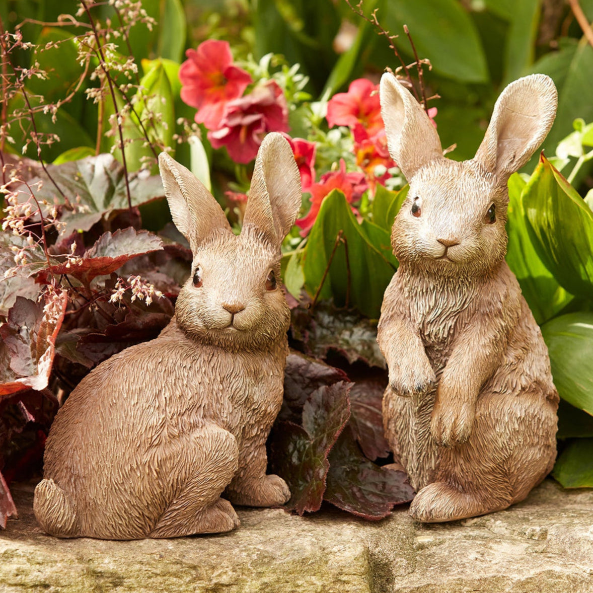 Garden Bunny Rabbit Figurine Set of 3