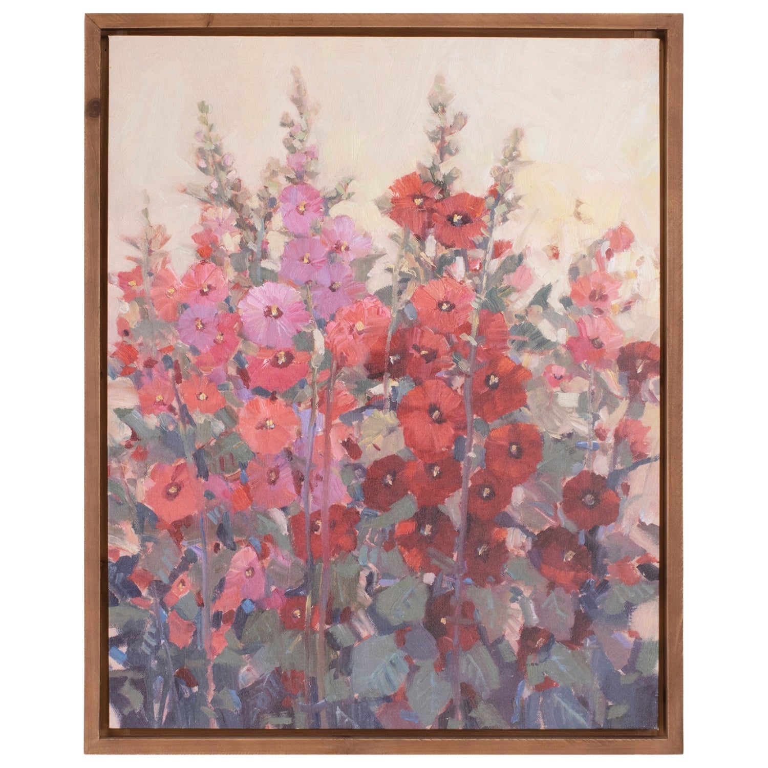 Framed Hollyhock Floral Canvas Art