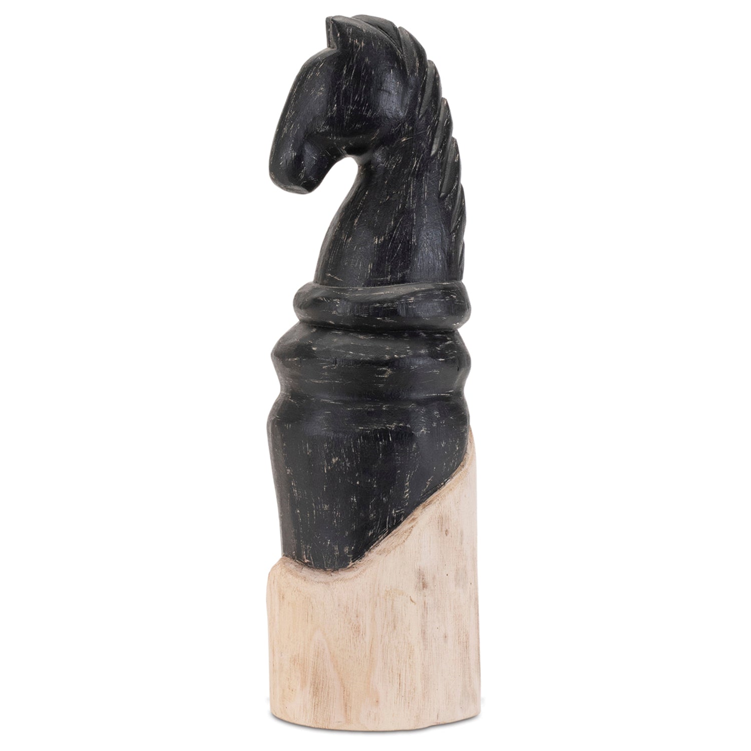 Mango Wood Knight Chess Piece Sculpture Set of 2