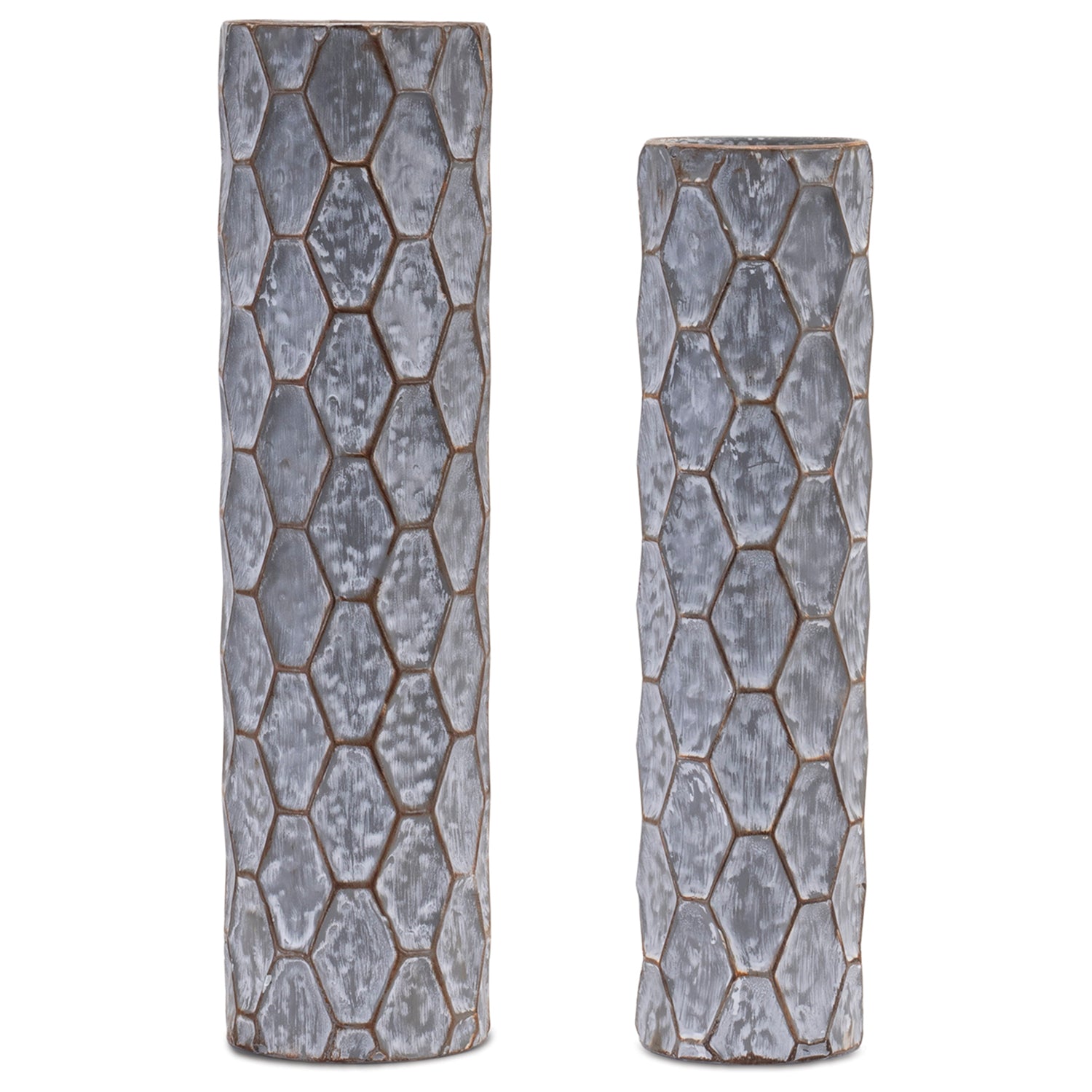 Honeycomb Metal Candle Holder Set of 2