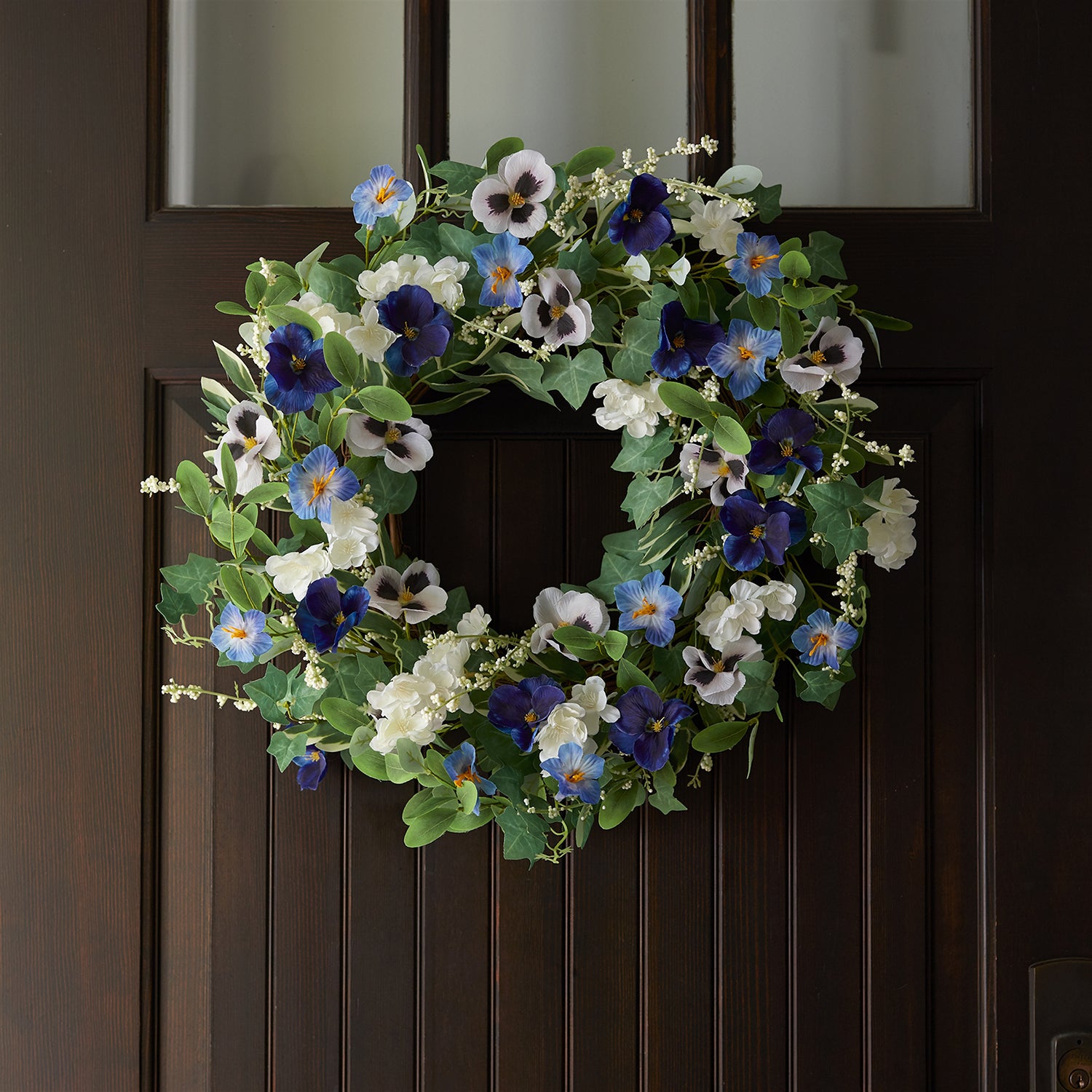 Mixed Petunia Pansy Floral Wreath