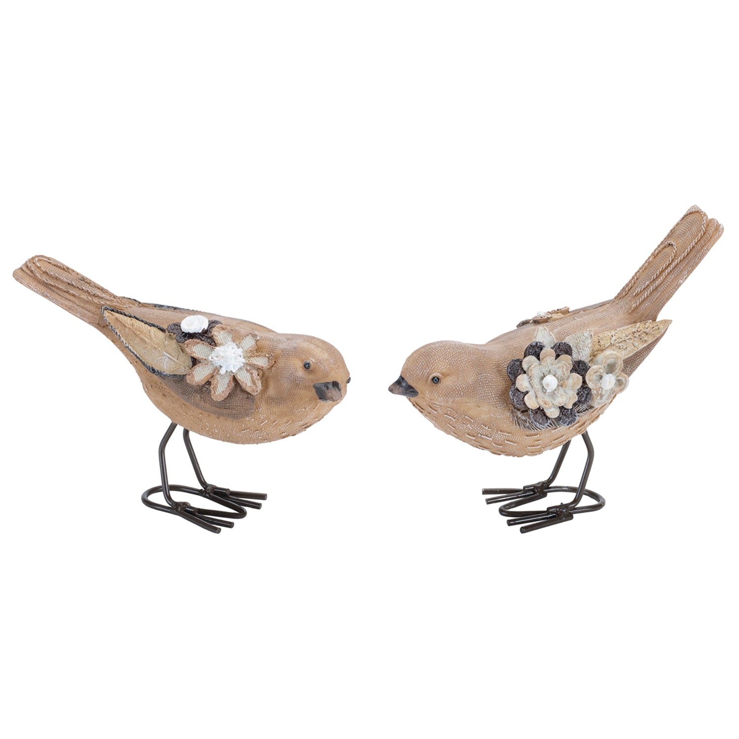 Floral Bird Figurine Set of 2