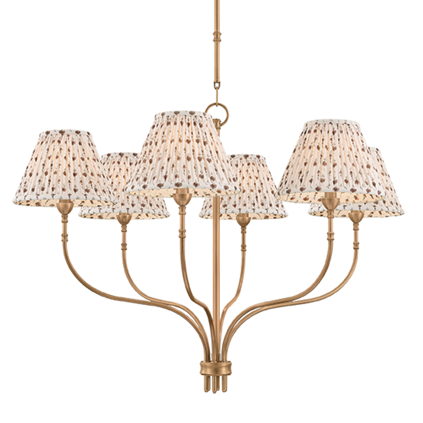 Hudson Valley Lighting Garnerville Small Chandelier in Patina Brass, primary product view
