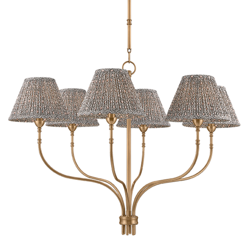 Hudson Valley Lighting Garnerville Small Chandelier in Patina Brass, primary product view