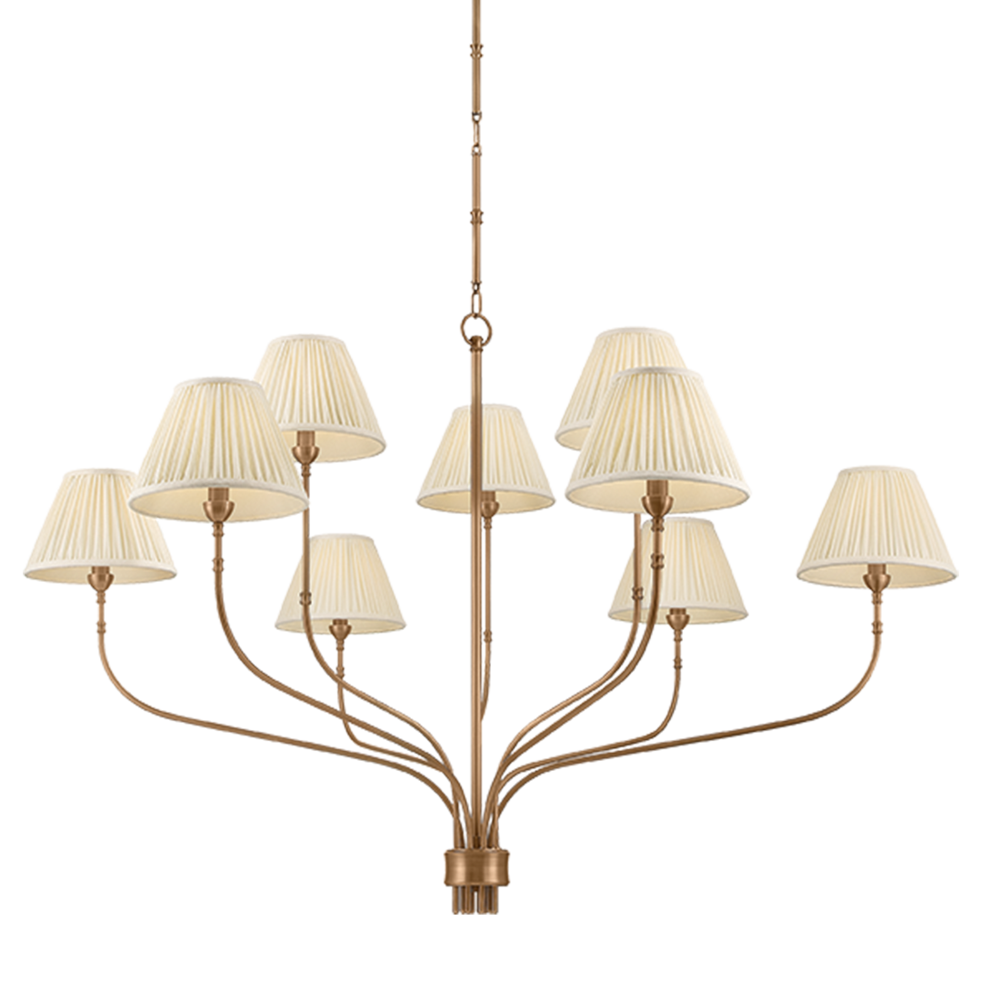 Hudson Valley Lighting Garnerville Large Chandelier in Patina Brass, primary product view