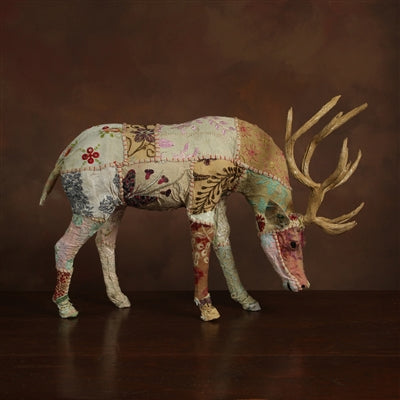 Bavarian Forest Stag Grazing Sculpture