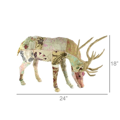 Bavarian Forest Stag Grazing Sculpture