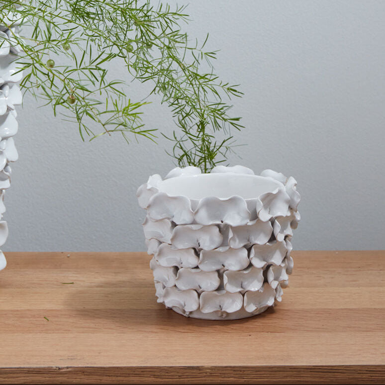 Mandy Pot additional view, white ceramic planter
