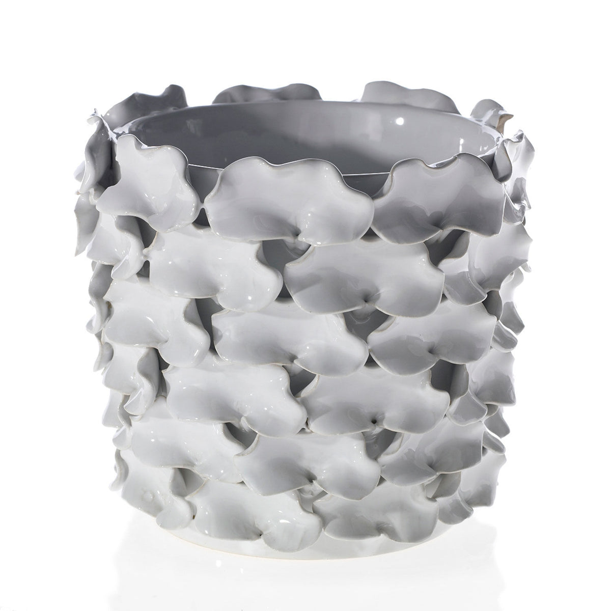 Mandy Pot another view, white ceramic planter