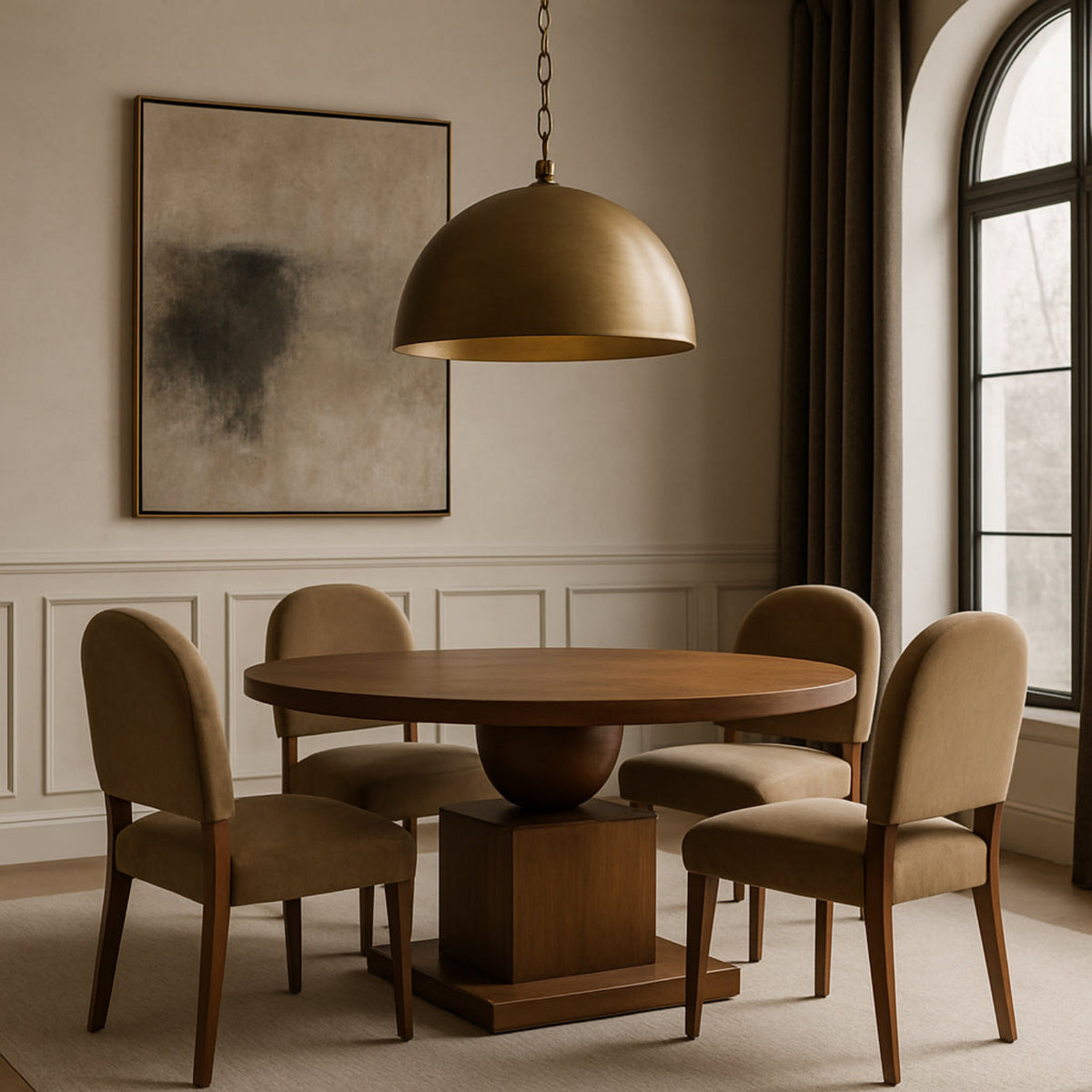 Rishal 60in Brown Solid Wood And Oak Veneer Dining Table