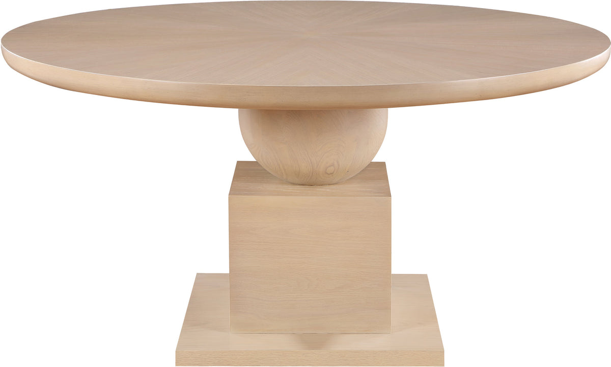 Rishal 60in Natural Solid Wood And Oak Veneer Dining Table