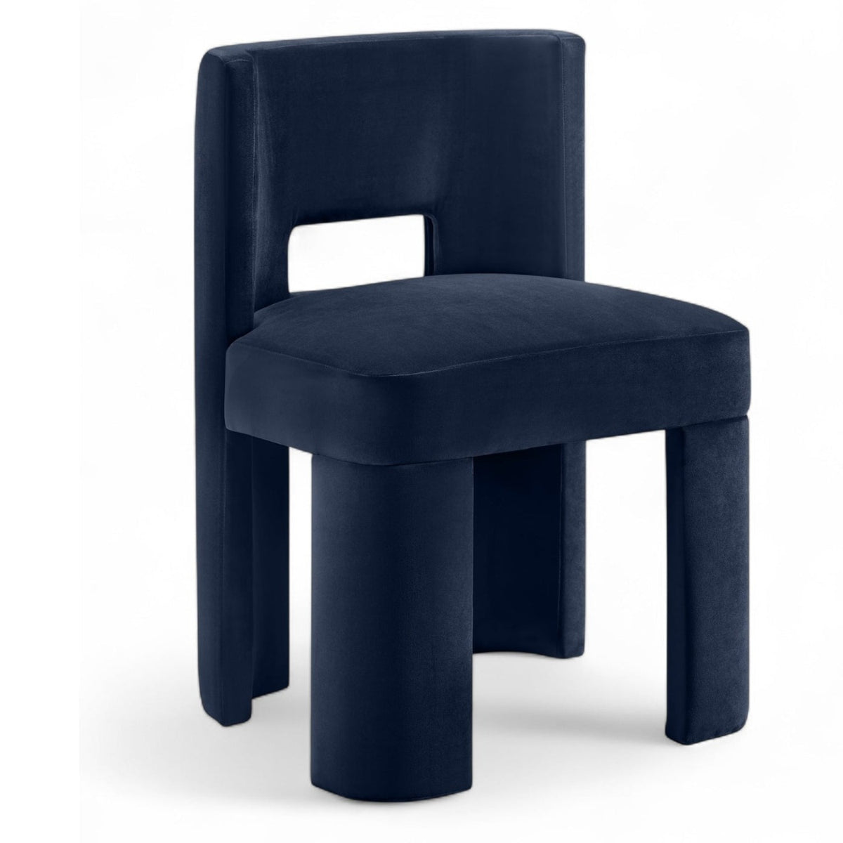 Zuno Navy Velvet Dining Chair, Set of 2 in navy performance velvet and wood, primary product view