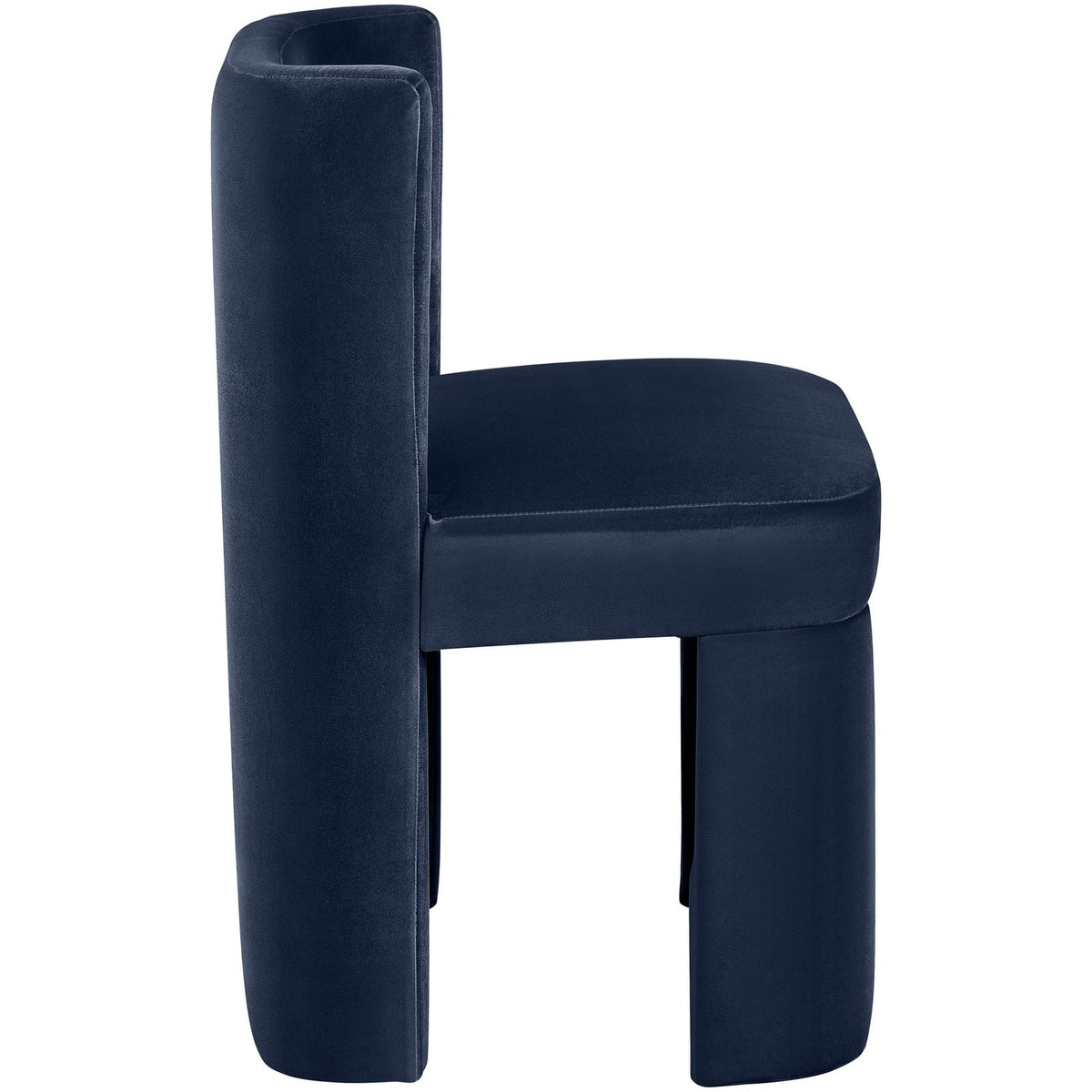 Zuno Navy Velvet Performance Fabric Upholstered Dining Chair Set of 2