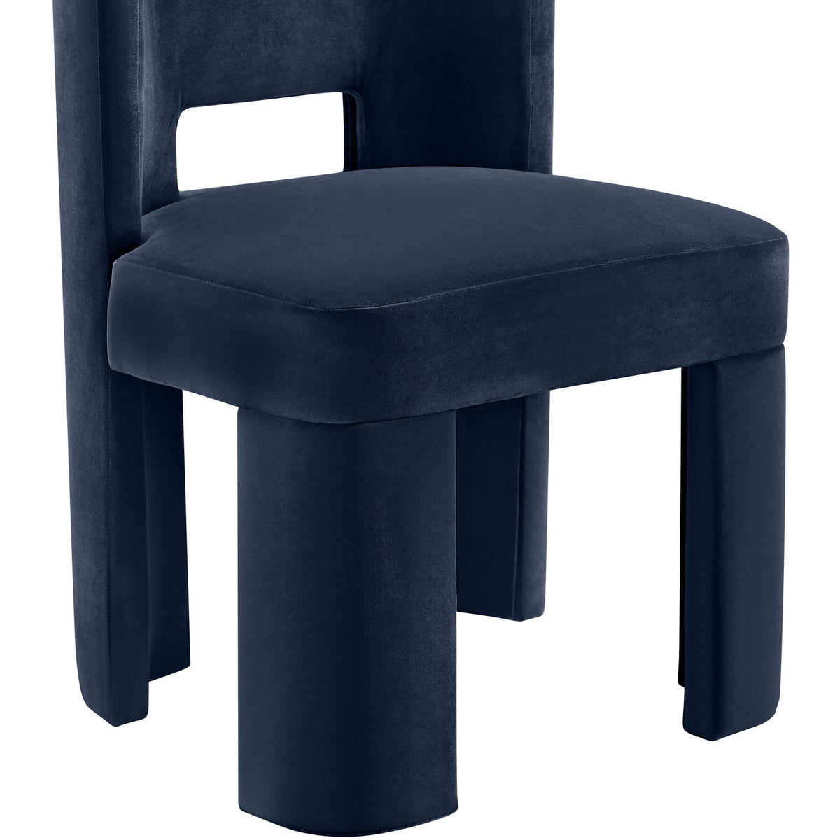 Zuno Navy Velvet Performance Fabric Upholstered Dining Chair Set of 2