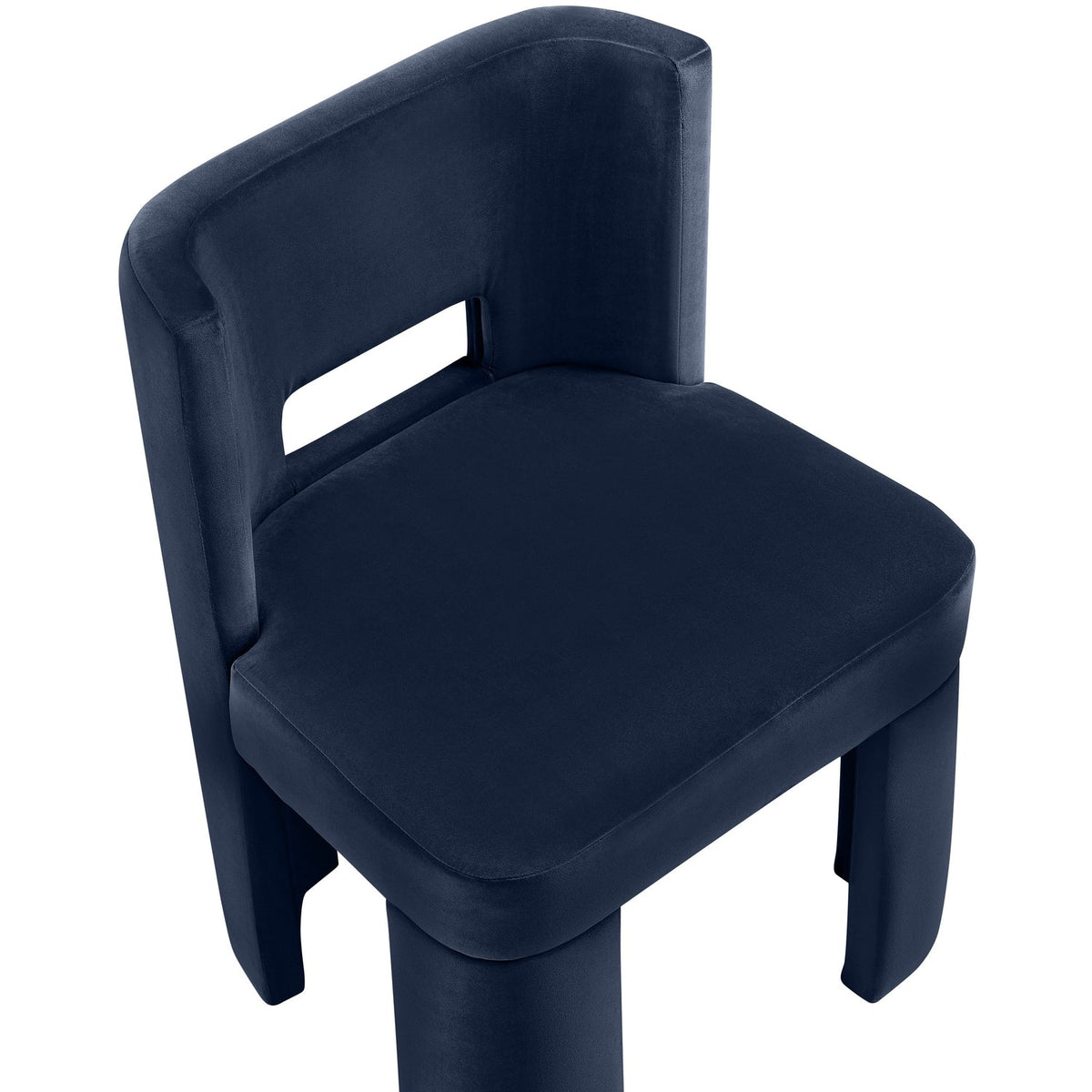 Zuno Navy Velvet Performance Fabric Upholstered Dining Chair Set of 2