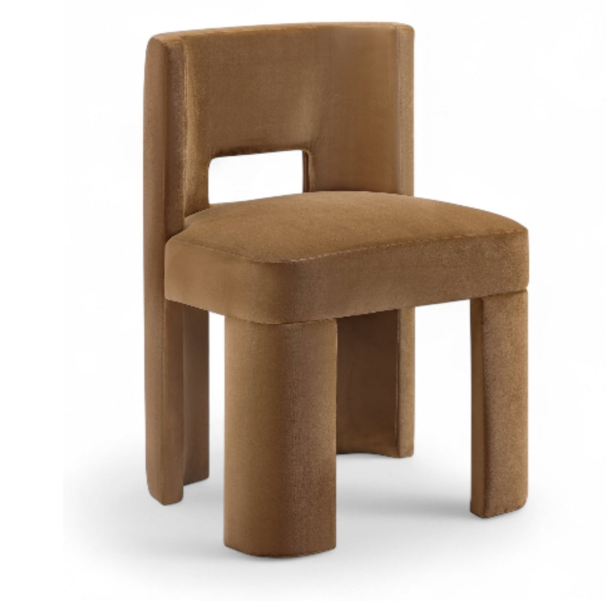 Zuno Saddle Velvet Dining Chair, Set of 2 in saddle performance velvet and wood, primary product view