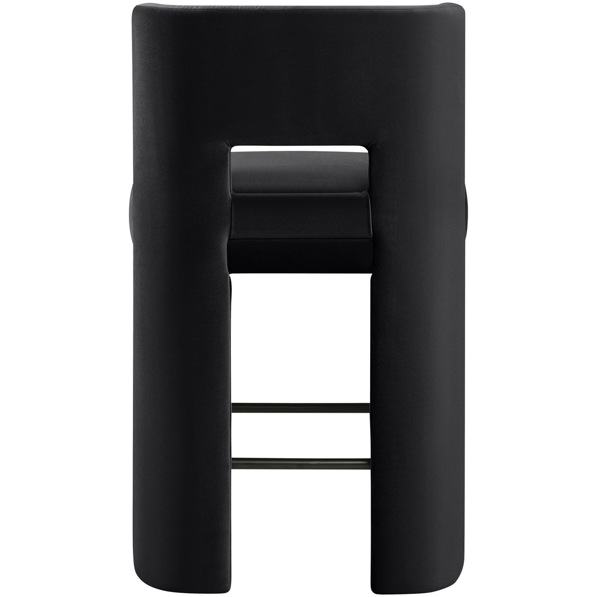 Zuno Black Velvet Performance Fabric Upholstered Counter Stool Set of 2