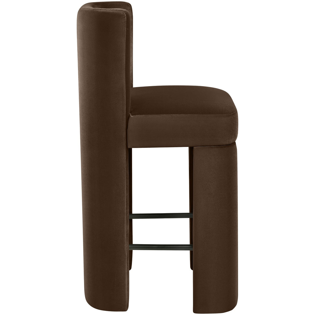 Zuno Brown Velvet Performance Fabric Upholstered Counter Stool Set of 2