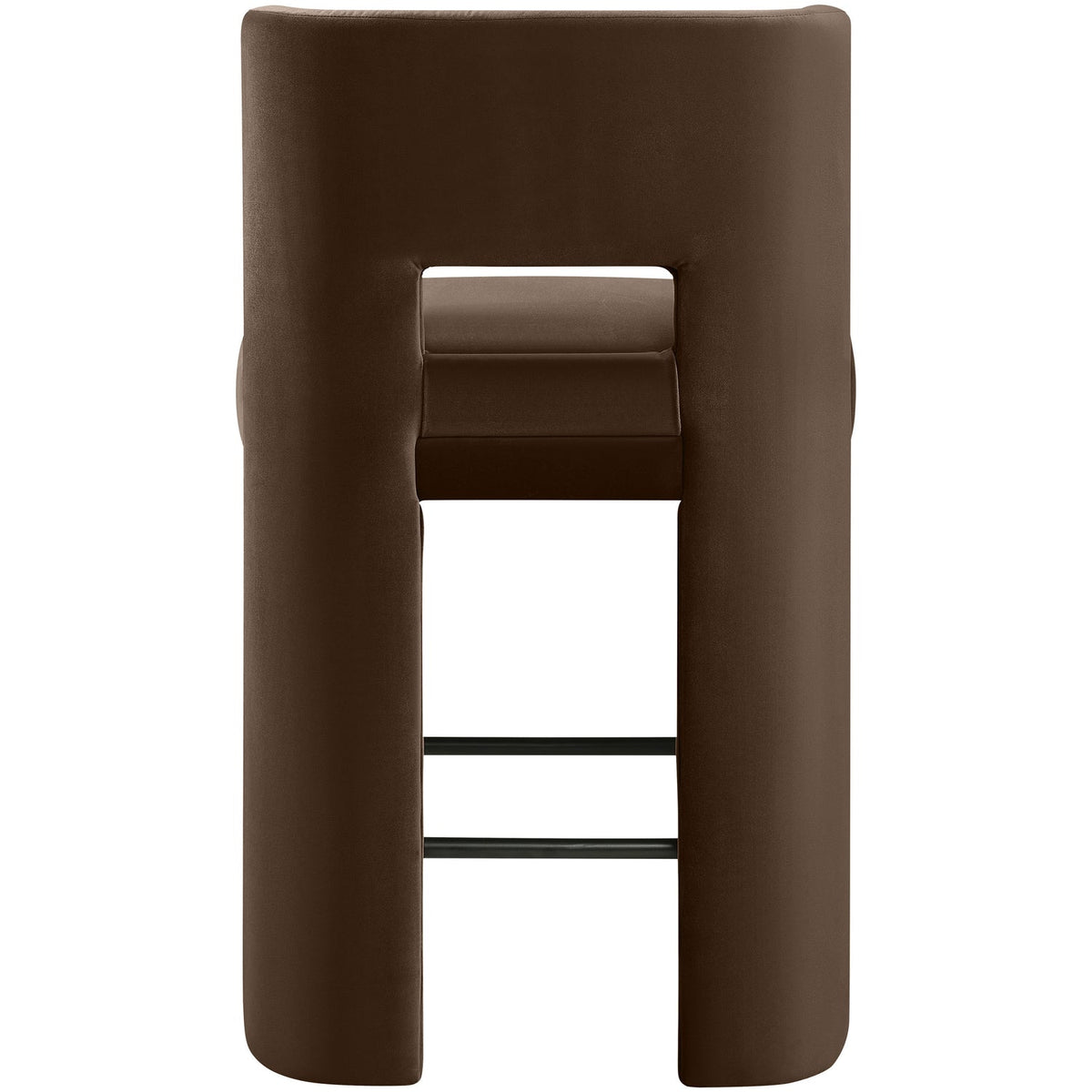 Zuno Brown Velvet Performance Fabric Upholstered Counter Stool Set of 2