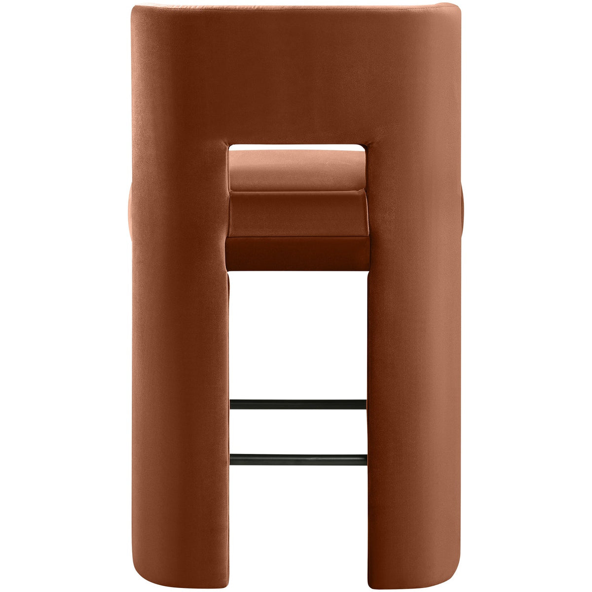 Zuno Cognac Velvet Performance Fabric Upholstered Counter Stool Set of 2
