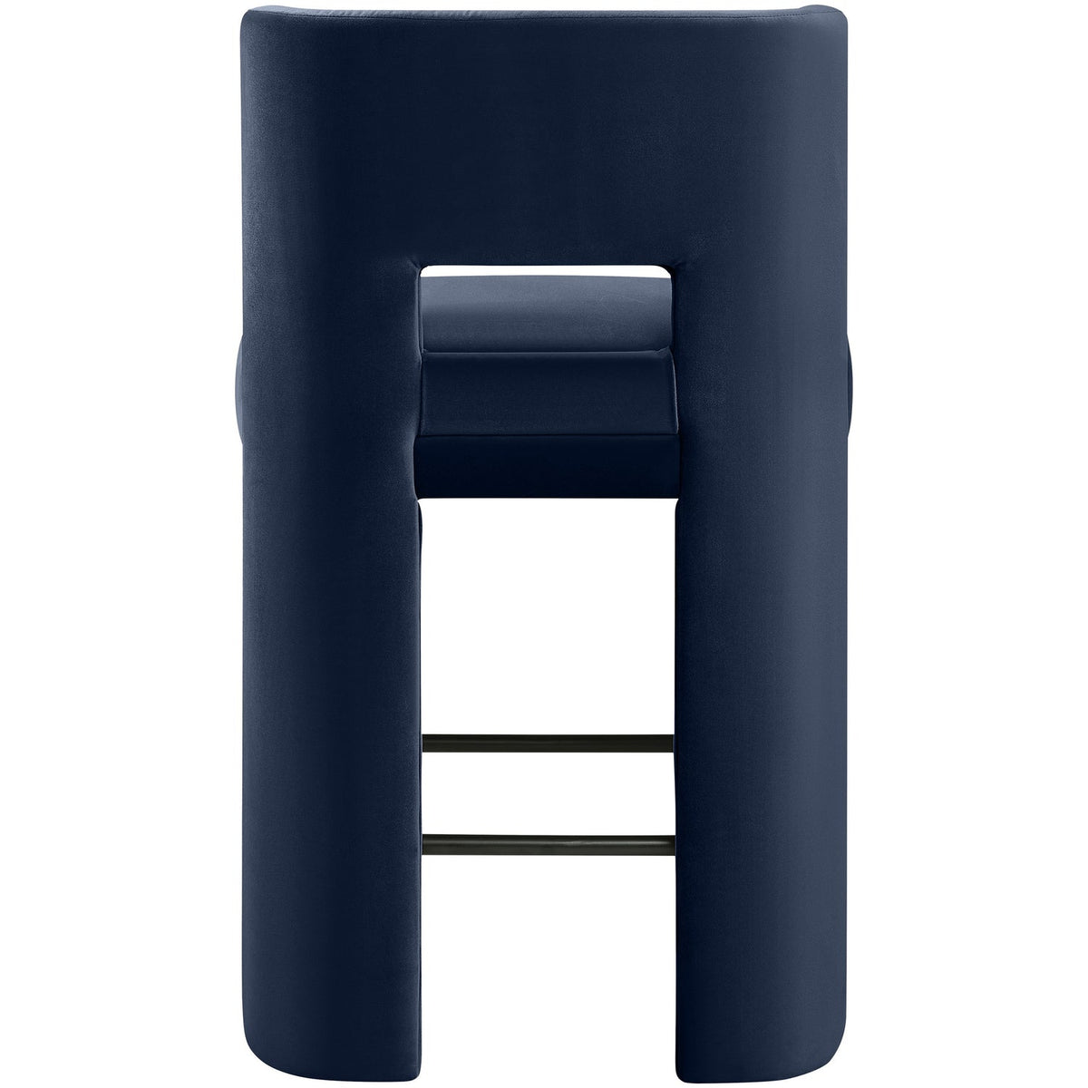 Zuno Navy Velvet Performance Fabric Upholstered Counter Stool Set of 2