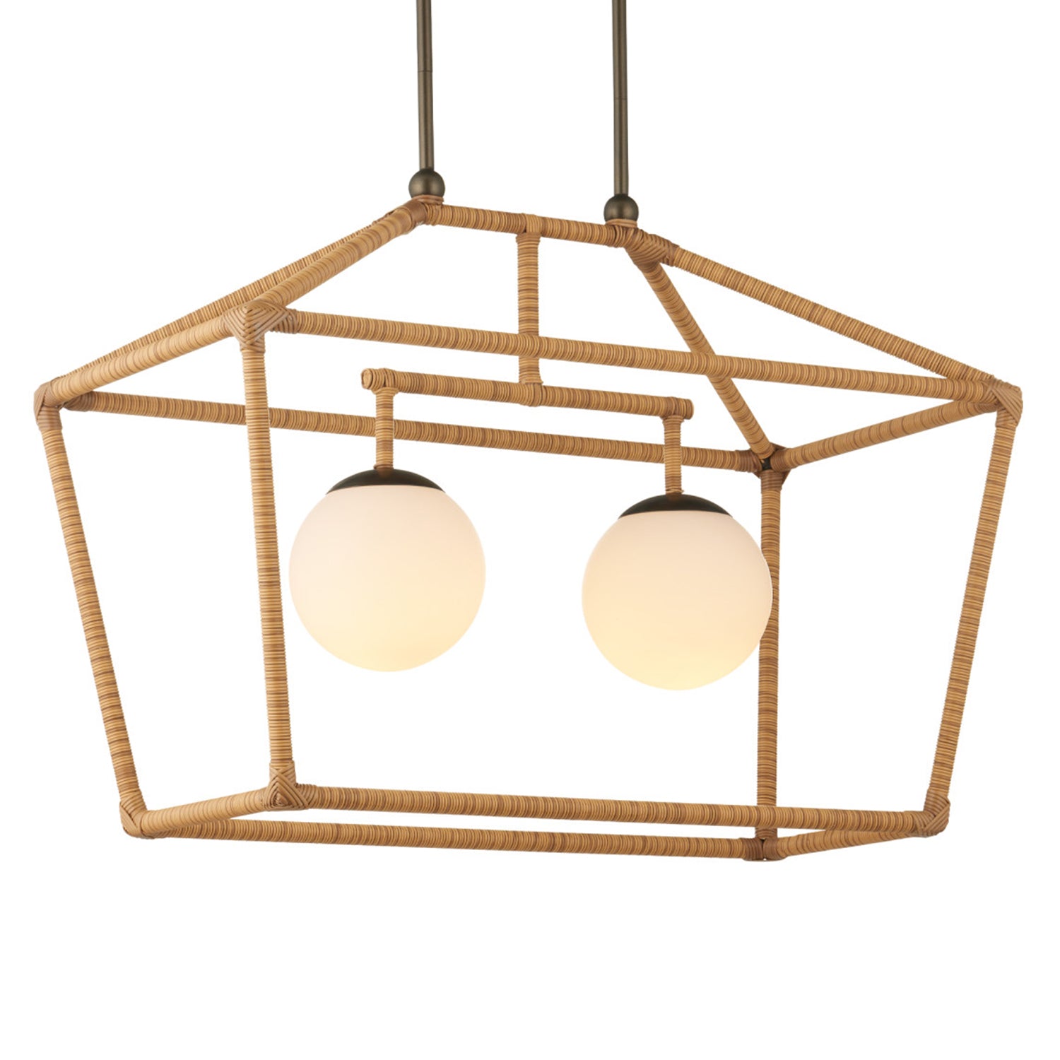 Currey & Co Denison Natural Rectangular Outdoor Lantern
