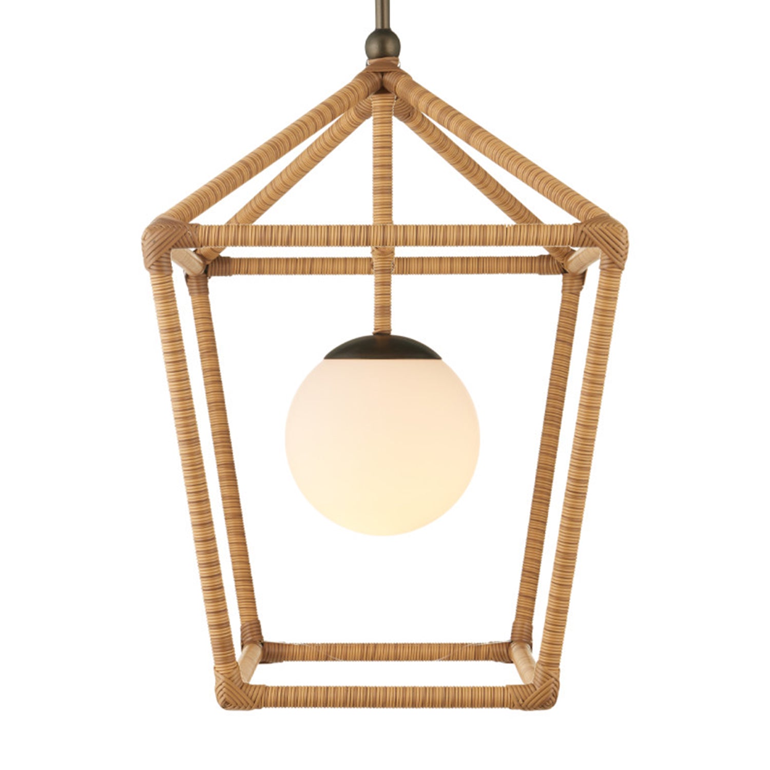 Currey & Co Denison Natural Rectangular Outdoor Lantern